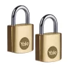 Cadenas s'entrouvrant Yale laiton 20 mm anse acier 3 clés - lot de 2