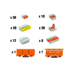 Assortiment de 122 bornes de connexion électrique 221 et 2273 - Wago L-Boxx Micro