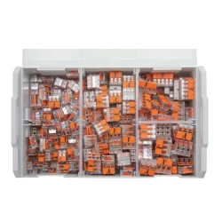 Coffret 255 bornes de connexion électrique 221 à levier - Câble 4 et 6 mm² - Wago L-Boxx Mini