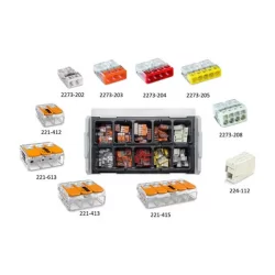Assortiment de 195 bornes de connexion électrique 221, 2273 et 224 - Wago L-Boxx Mini