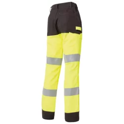 Pantalon haute visibilité avec genouillère Luk Light jaune fluo gris charcoal