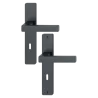 Poignée de porte Toulon Hoppe Alu finition noir mat pour porte 38 - 47 mm