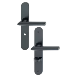 Poignée de porte Stockholm Hoppe Alu finition noir mat pour porte 38 - 47 mm