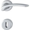 Ensemble sur rosace Ibiza Hoppe aluminium chromé carré 7 mm