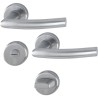 Ensemble sur rosace Alta Hoppe Inox mat pour porte de 38 - 42 mm carré 7 mm