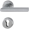 Ensemble sur rosace Utrecht Hoppe Inox finition mat pour porte de 38 - 42 mm