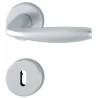Ensemble sur rosace New York Hoppe Alu aspect Inox pour porte de 35 - 45 mm