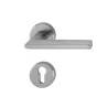Ensemble sur rosace Stockholm Hoppe alu aspect inox carré 7 mm