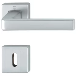 Ensemble sur rosace Dublin Hoppe aluminium chromé carré 7 mm