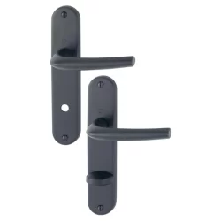 Poignée de porte San Diego Hoppe alu noir mat porte de 40-46 mm carré 7 mm
