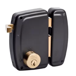 Serrure en applique verticale à tirage cylindre rond Vachette avec 3 clés axe 45 mm
