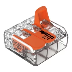 Borne à leviers Compact 221 Wago tous conducteurs de section 0.5 à 6mm²