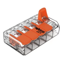 Borne à leviers Compact 221 Wago tous conducteurs de section 0.5 à 6mm²