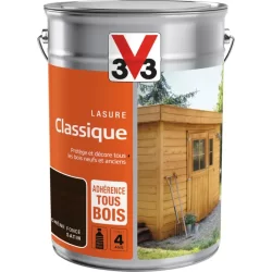 Lasure classique satinée V33 pour bois neufs et anciens tenue 4 ans