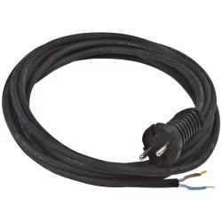 Cordon d'alimentation HO5RRF en caoutchouc pour électroportatif 2 x1.5mm longueur 3m - Max 2000W