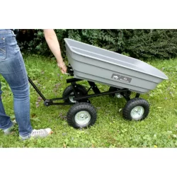 Chariot de jardin Haemmerlin 4x4 Garden 75 litres gris roues gonflées charge max 150 kg