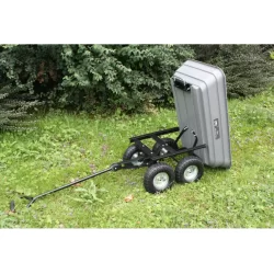 Chariot de jardin Haemmerlin 4x4 Garden 75 litres gris roues gonflées charge max 150 kg