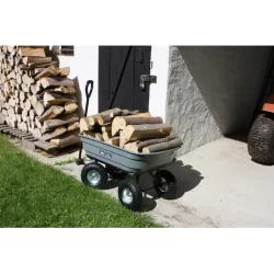 Chariot de jardin Haemmerlin 4x4 Garden 75 litres gris roues gonflées charge max 150 kg