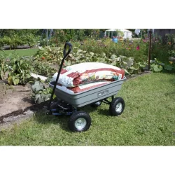Chariot de jardin Haemmerlin 4x4 Garden 75 litres gris roues gonflées charge max 150 kg