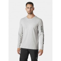 Tee shirt classic logo manche longue gris clair
