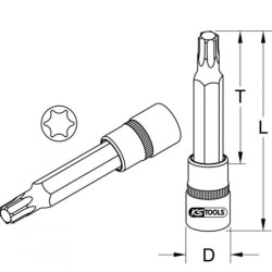 Douille tournevis longue Ultimate Torx 1/2 T50