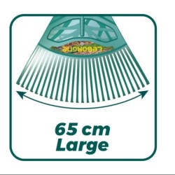 Balai à gazon XL 27 dents manche bois spécial feuilles