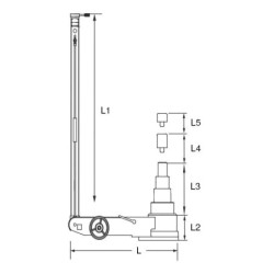 Cric hydraulique long KS Tools capacité 40 et 20 Tonnes pression 0.8-1.2 MPA