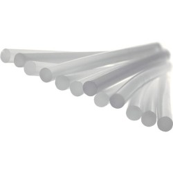 Colle stick bâton - PVC et câbles Rapid - Longueur 190 mm Ø 12 mm - Transparent - Boîte de 48