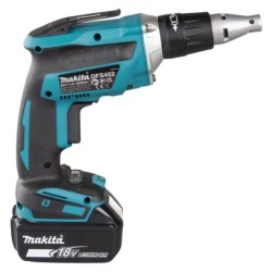 Visseuse plaque de plâtre Makita DFS452RTJ 18 V 4000 tr/min avec 2 batteries 5 Ah et chargeur