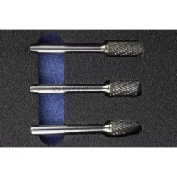 Jeu de 3 fraises pour métal dur queue de 6mm diamètre 9.60mm