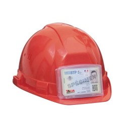 Porte badge adhésif pour casque de chantier Taliaplast