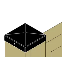 Chapeau pyramide pour poteau bois Simpson Strong finition noire