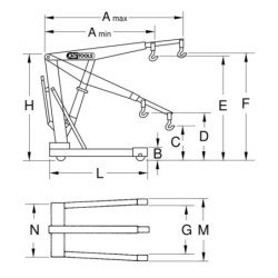 Grue mobile pliante standard, capacité 1T KS Tools