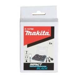 Coffret 6 douilles à queue Impact BLACK Makita hexa 1/4 diamètres 6-7-8-10-12-13 mm