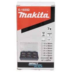 Coffret de 6 douilles Impact Black avec adaptateur hexa 1/4'' Ø 13-17-19-21-22-24 mm