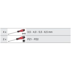 Jeu de 6 tournevis ULTIMATE®, Fente - PZ