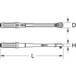 Clé dynamométrique 1/4 bouton poussoir 5-25Nm