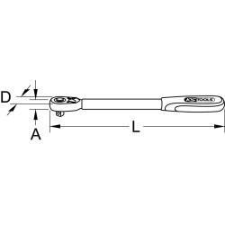 Cliquet télescopique et réversible KsTools 1/2 72 dents à tête articulée