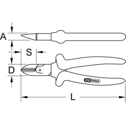 Pince coupante diagonale Ergotorque KS Tools longueur 160 mm