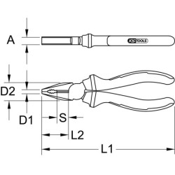Pince universelle Ergotorque KS Tools longueur 160 mm