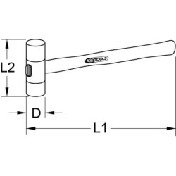 Maillet à embout nylon Kstools avec manche en frêne diamètre 35 mm 340g