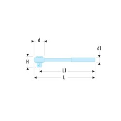 Cliquet rapide Facom 1/4 à manche rotatif longueur 120 mm