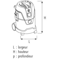 Aspirateur eau et poussières cuve polyéthylène DCP 25 20 litres