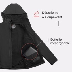 Veste softshell chauffante noire