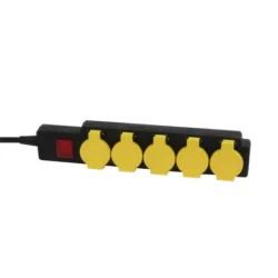 Bloc 5 prises avec clapets et interrupteur câble 1.5 m H07RNF section 3G1.5