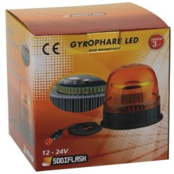 Gyrophare LED double flash base magnétique 12/24V