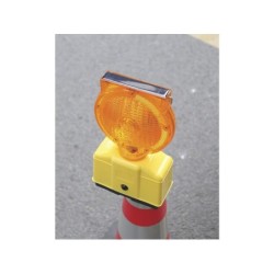 Lampe de chantier solaire clignotante Taliaplast diamètre 180 mm avec 4 piles rechargeables