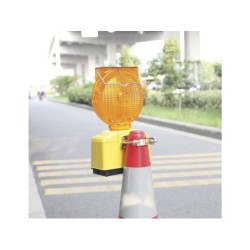 Lampe de chantier solaire clignotante Taliaplast diamètre 180 mm avec 4 piles rechargeables