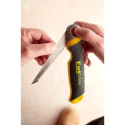 Scie à guichet lame rétractable Fatmax Stanley - 8 dents/pouce - Bois plâtre - Longueur 130 mm