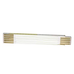 Mètre pliant en bois blanc et jaune Stanley largeur 15 mm longueur 2 m